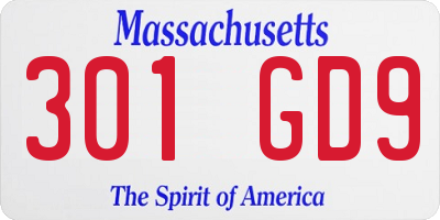 MA license plate 301GD9