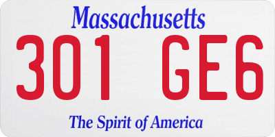 MA license plate 301GE6