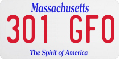 MA license plate 301GF0