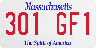 MA license plate 301GF1
