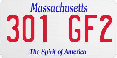 MA license plate 301GF2