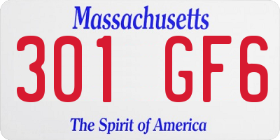 MA license plate 301GF6