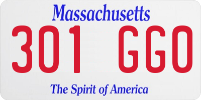 MA license plate 301GG0