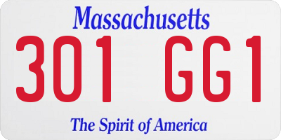 MA license plate 301GG1