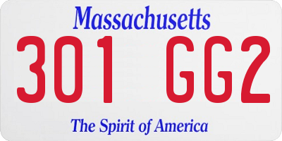 MA license plate 301GG2
