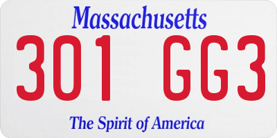 MA license plate 301GG3