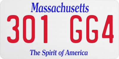 MA license plate 301GG4