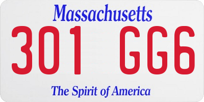 MA license plate 301GG6