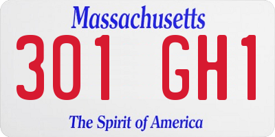 MA license plate 301GH1