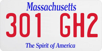 MA license plate 301GH2