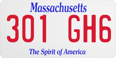 MA license plate 301GH6