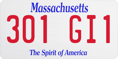 MA license plate 301GI1