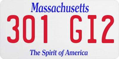 MA license plate 301GI2