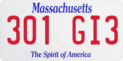 MA license plate 301GI3