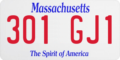 MA license plate 301GJ1