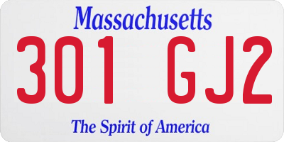 MA license plate 301GJ2