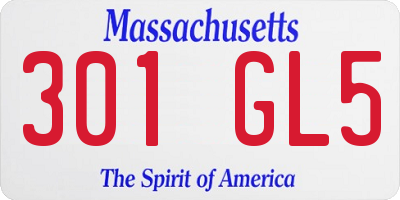MA license plate 301GL5