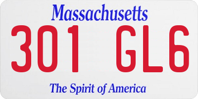 MA license plate 301GL6