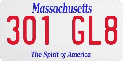 MA license plate 301GL8