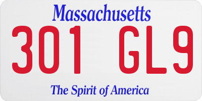MA license plate 301GL9