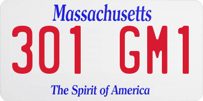 MA license plate 301GM1