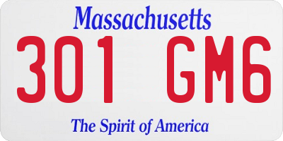 MA license plate 301GM6