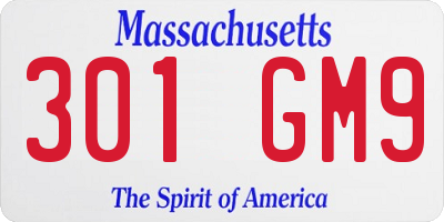 MA license plate 301GM9