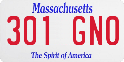 MA license plate 301GN0
