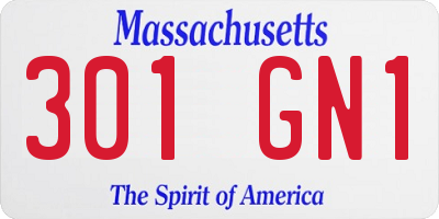 MA license plate 301GN1