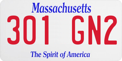MA license plate 301GN2