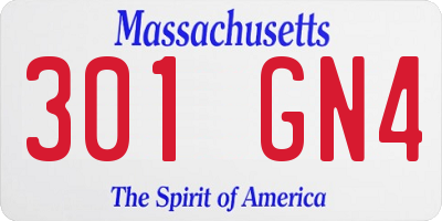 MA license plate 301GN4