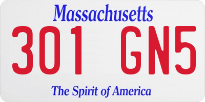 MA license plate 301GN5