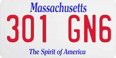 MA license plate 301GN6