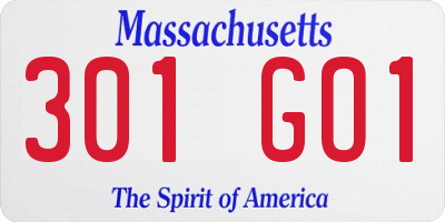 MA license plate 301GO1