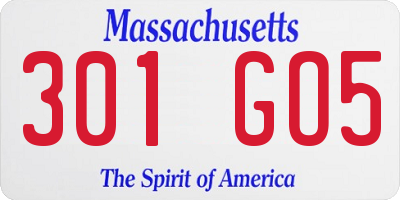 MA license plate 301GO5
