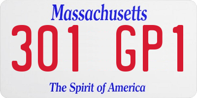 MA license plate 301GP1