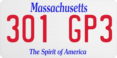MA license plate 301GP3