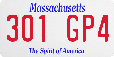 MA license plate 301GP4