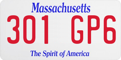 MA license plate 301GP6