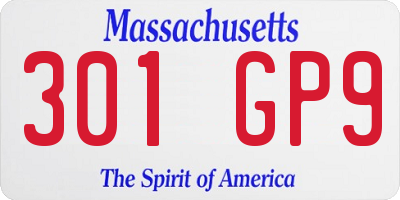MA license plate 301GP9