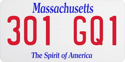 MA license plate 301GQ1