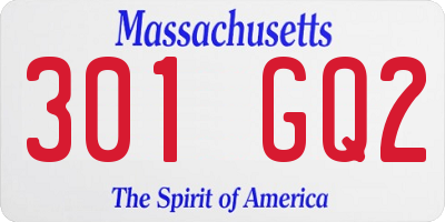 MA license plate 301GQ2