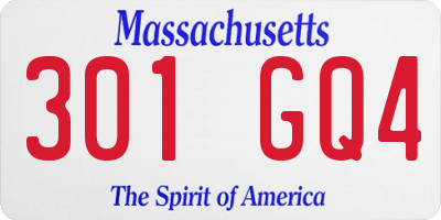 MA license plate 301GQ4