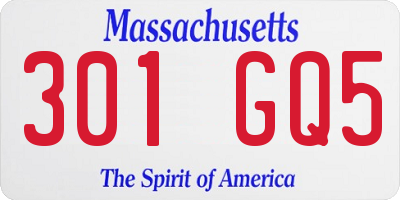 MA license plate 301GQ5