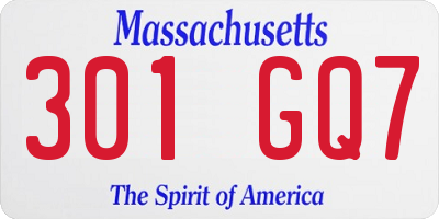 MA license plate 301GQ7
