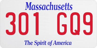 MA license plate 301GQ9