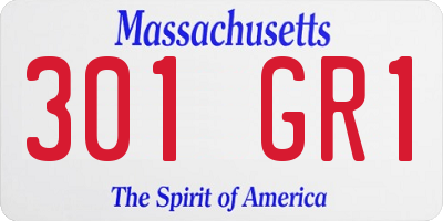 MA license plate 301GR1
