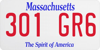 MA license plate 301GR6