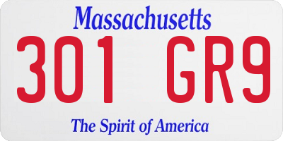 MA license plate 301GR9