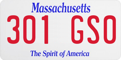 MA license plate 301GS0